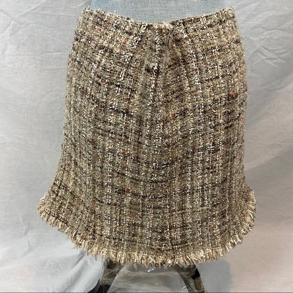 Avenue Montaigne Gold & BrownTweed Skirt - Picture 4 of 16